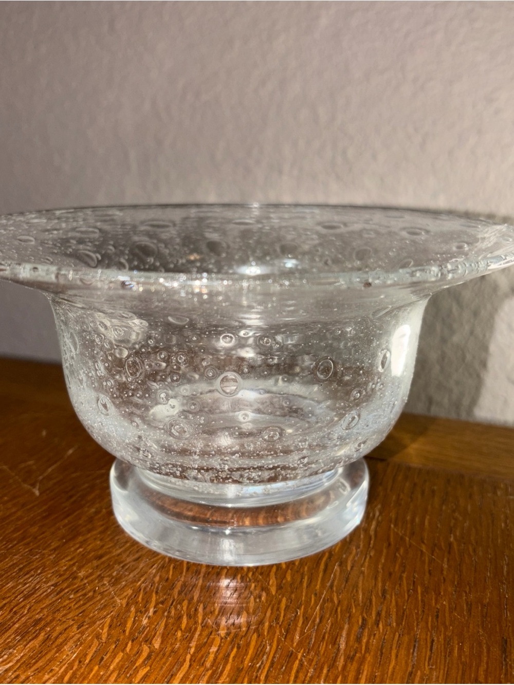 Southern Living at Home Tiny Bubbles Footed Centerpiece Clear Glass Bowl